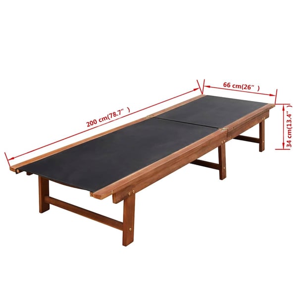vidaXL Solsenger 2 stk med bord heltre akasie og textilene