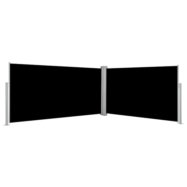 vidaXL Sisäänvedettävä sivumarkiisi musta 160x600 cm