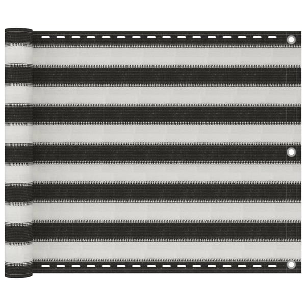 vidaXL Parvekkeen Suoja HDPE 75x400 cm Antrasiitti ja valkoinen