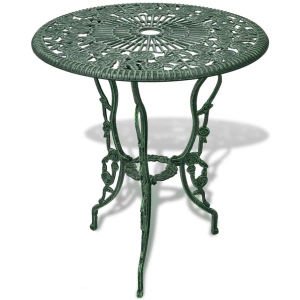 vidaXL Bistrosett 3 deler støpt aluminium grønn