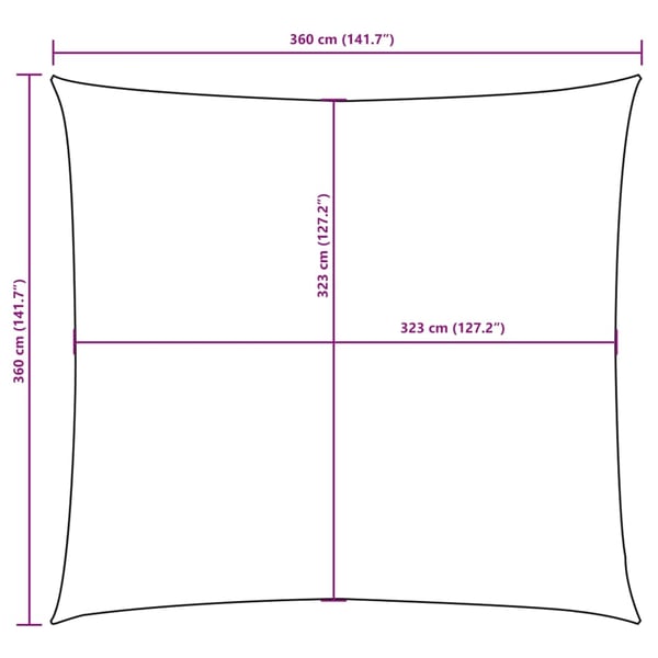 vidaXL Aurinkopurje Oxford-kangas neliö 3,6x3,6 m Kerma