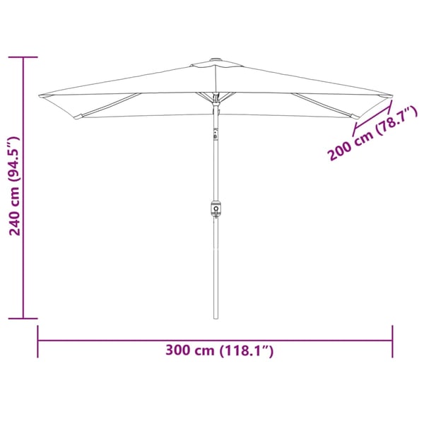 vidaXL 40772  parasol 200 x 300 cm sandhvid rektangulær