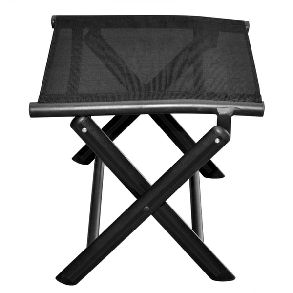 vidaXL foldbar fodskammel aluminium og textilene sort