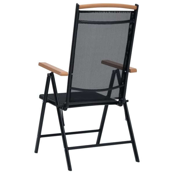 vidaXL foldbare havestole 2 stk. aluminium og textilene sort