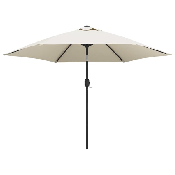 vidaXL hængeparasol m. LED-lys 3 m sandhvid