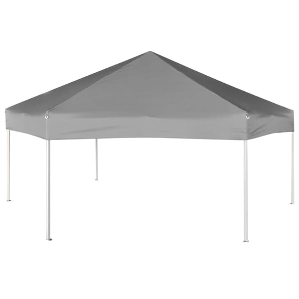vidaXL pop up-pavillon 6 sidevægge sekskantet 3,6x3,1 m grå