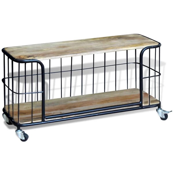 vidaXL tv-bord massivt mangotræ 100x40x45 cm