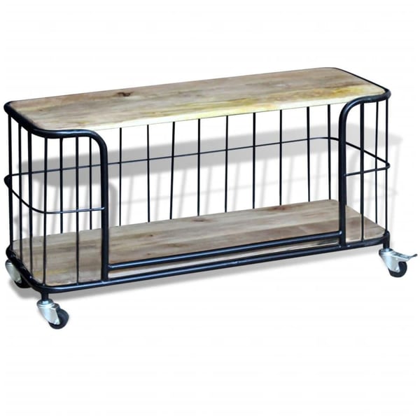 vidaXL tv-bord massivt mangotræ 100x40x45 cm