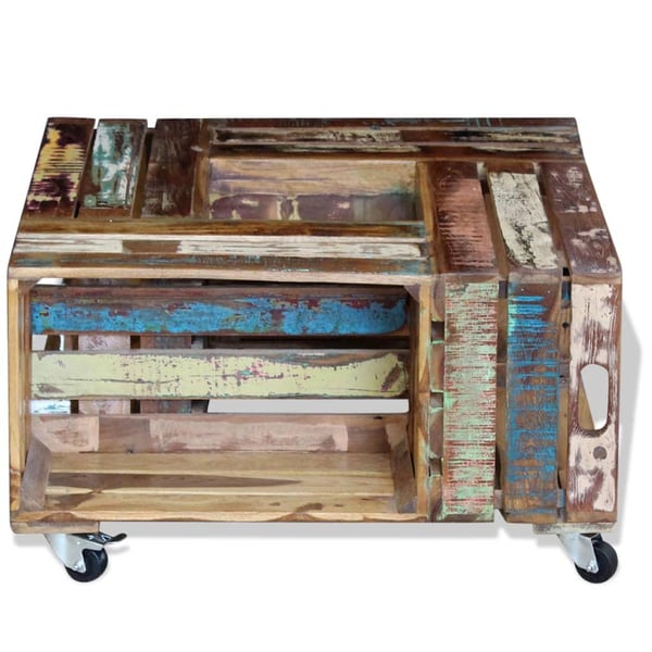 vidaXL sofabord 70x70x35 cm massivt genbrugstræ