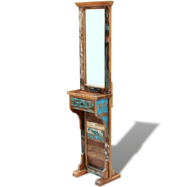 vidaXL entrespejl 47x23x180 cm massivt genbrugstræ