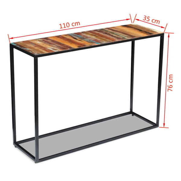 vidaXL Konsollbord gjenvunnet heltre 110x35x76 cm