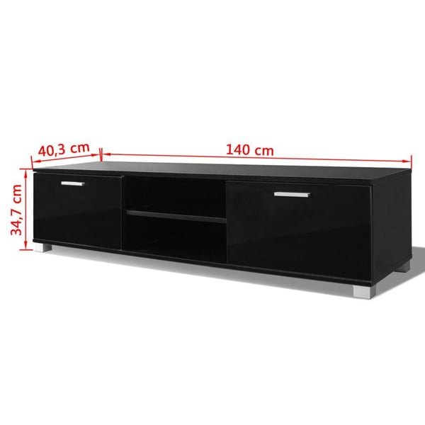 vidaXL tv-bord 140x40,5x35 cm sort højglans