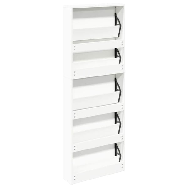 vidaXL Skoskap 5 hyller speil hvit 63x17x169,5 cm