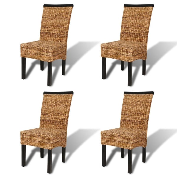 vidaXL Spisestoler 4 stk abaca og heltre mango