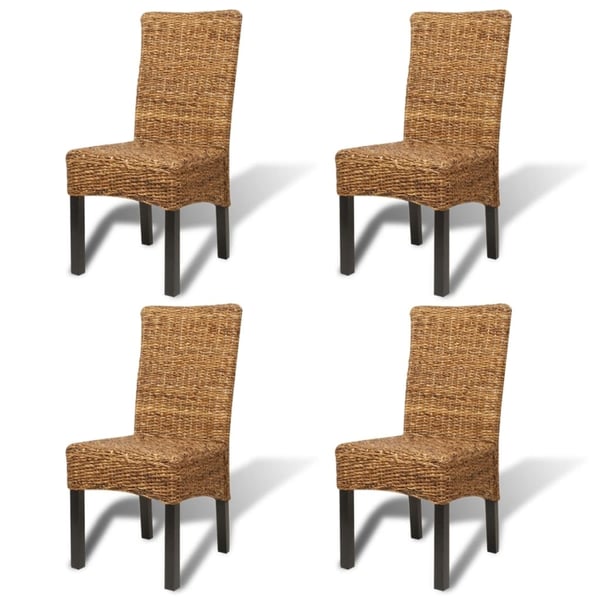 vidaXL Spisestoler 4 stk abaca og heltre mango