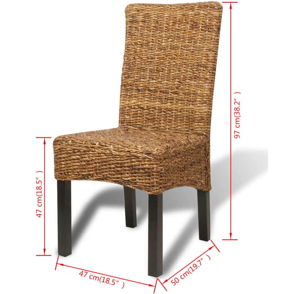 vidaXL Spisestoler 4 stk abaca og heltre mango