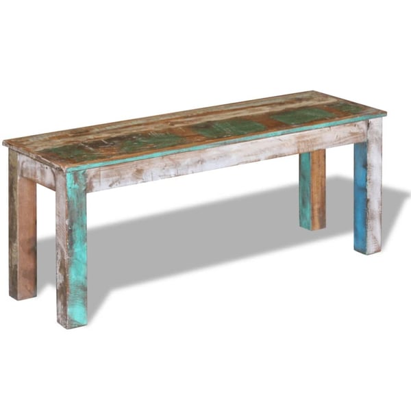 vidaXL bænk 110x35x45 cm massivt genbrugstræ