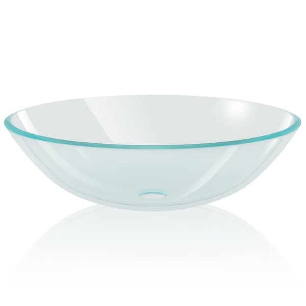 vidaXL håndvask i hærdet glas 42 cm transparent