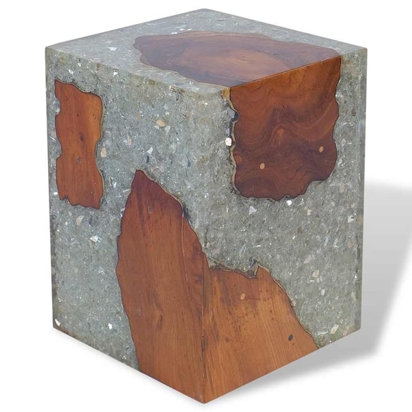 vidaXL Krakk heltre teak og harpiks