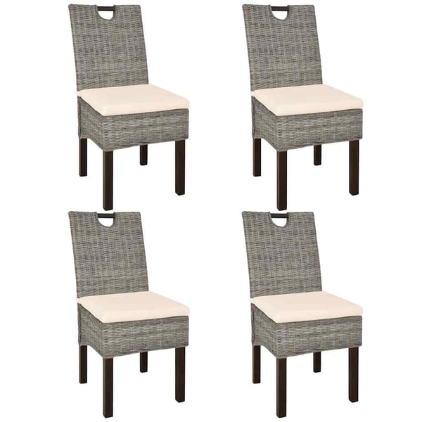 vidaXL spisebordsstole 4 stk. Kubu-rattan mangotræ