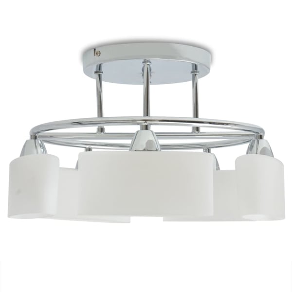 vidaXL Taklampe med ellipseformede glasskjermer for 5 E14-pærer 200 W
