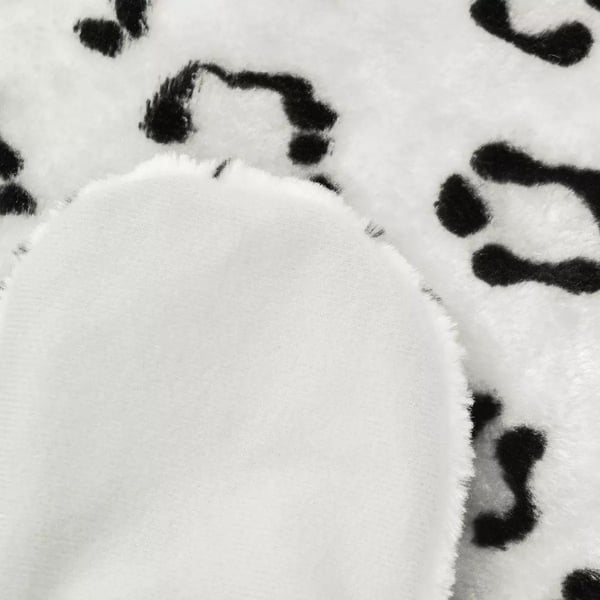 vidaXL Leopardteppe plysj 139 cm hvit