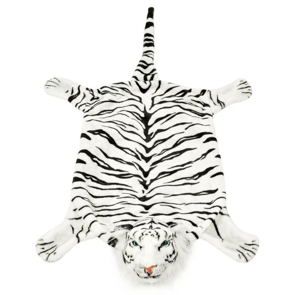 vidaXL tigertæppe plys 144 cm hvid
