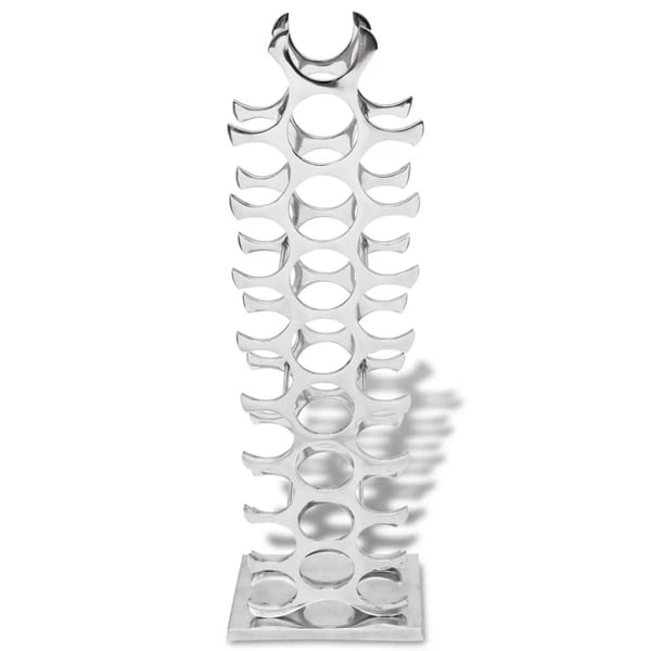 vidaXL Vinstativ Aluminium sølv 27 flasker