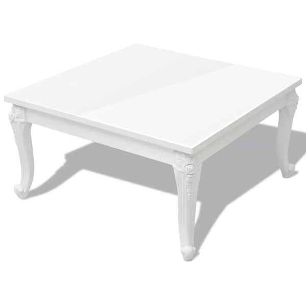 vidaXL Sofabord 80x80x42 cm høyglans hvit change2