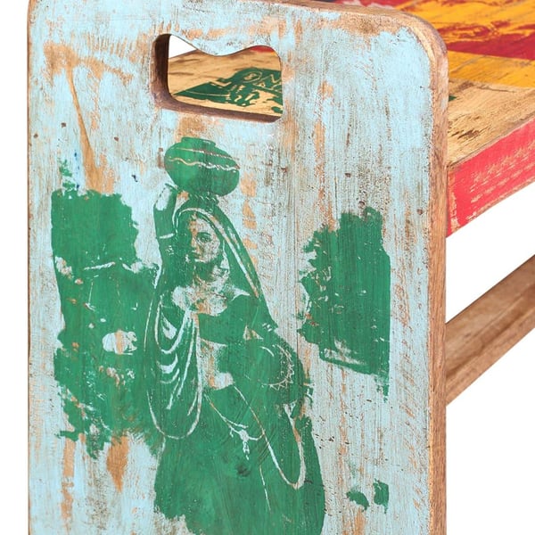 vidaXL bænk 100x30x50 cm massivt genbrugstræ