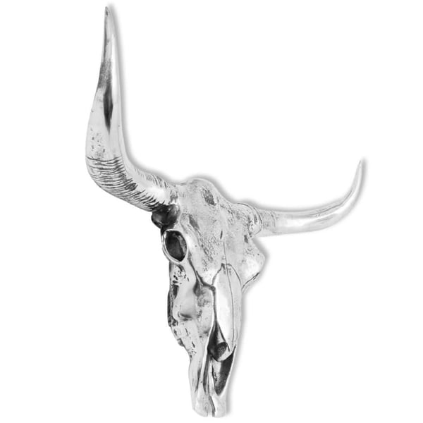 vidaXL Väggmonterad dödskalledekoration aluminium silver