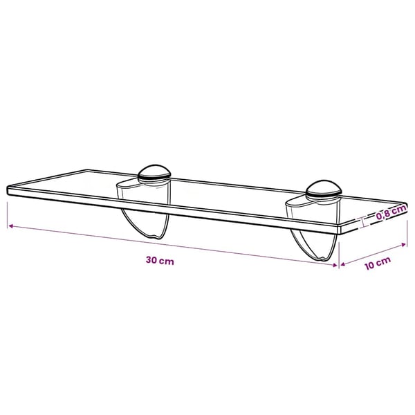 vidaXL Kelluva hylly Lasi 30x10 cm 8 mm