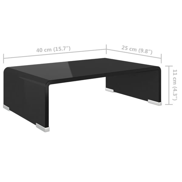 vidaXL TV-benk glass svart 40x25x11 cm