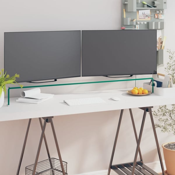 vidaXL TV-benk glass klar 120x30x13 cm