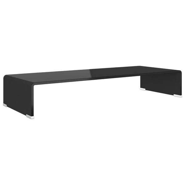 vidaXL TV-benk glass svart 80x30x13 cm