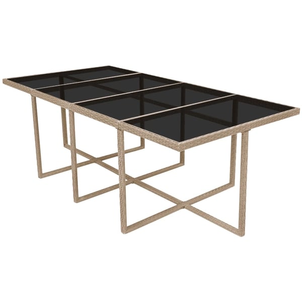 vidaXL udendørs spisebordssæt 13 dele med hynder polyrattan beige