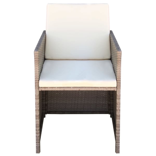 vidaXL havestole 2 stk. med hynder og puder polyrattan beige