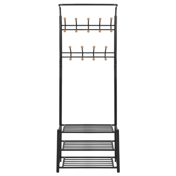 vidaXL Klesstativ med skohylle 68x32x182,5 cm svart