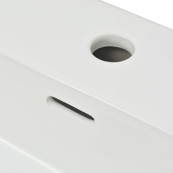 vidaXL Servant med kranhull keramisk hvit 51,5x38,5x15 cm
