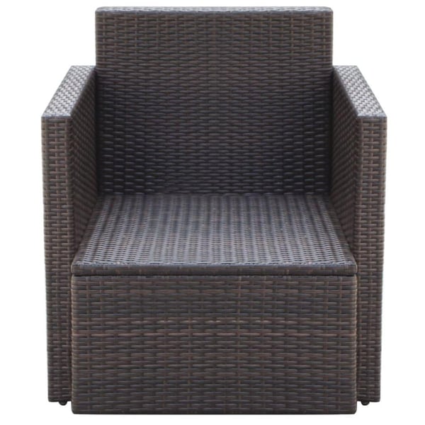 vidaXL havestol med hynder polyrattan brun