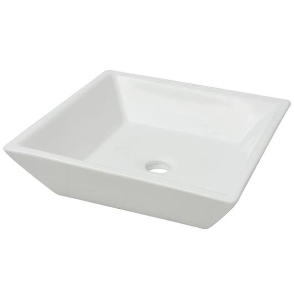 vidaXL Servant kvadratisk keramisk hvit 41,5x41,5x12 cm
