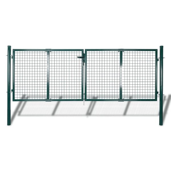 vidaXL Staketgrind stål 300x125 cm grön