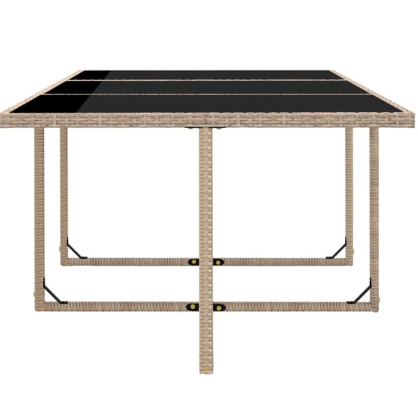 vidaXL udendørs spisebordssæt 9 dele med hynder polyrattan beige