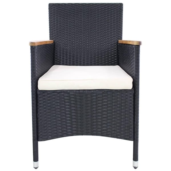 vidaXL havestole 2 stk. med hynder polyrattan sort