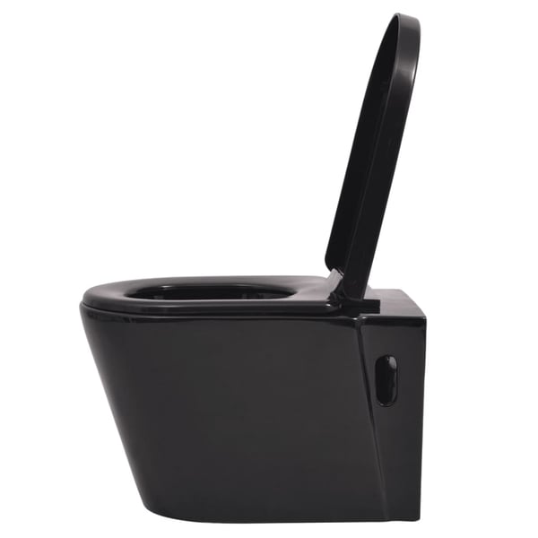 vidaXL væghængt toilet keramisk sort