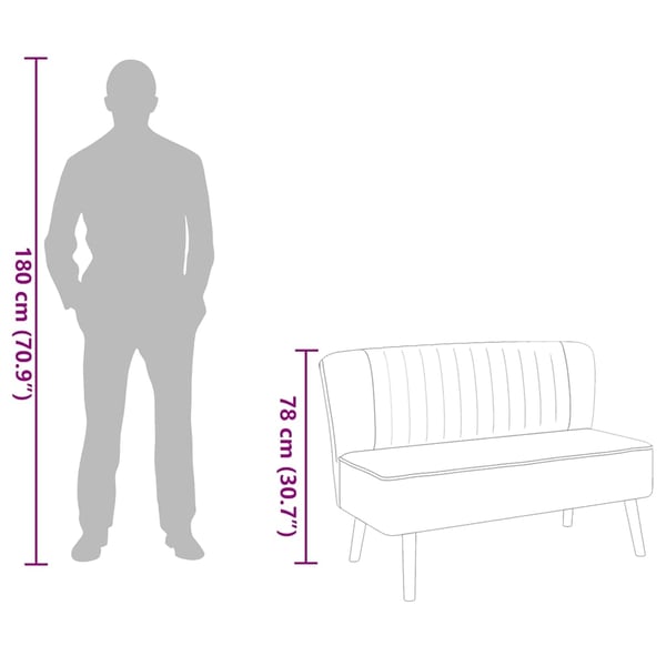 vidaXL stofsofa 117 x 55,5 x 77 cm blå
