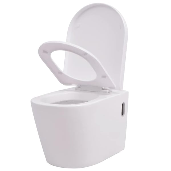 vidaXL WC piilotetulla vesisäiliöllä Keraaminen Valkoinen