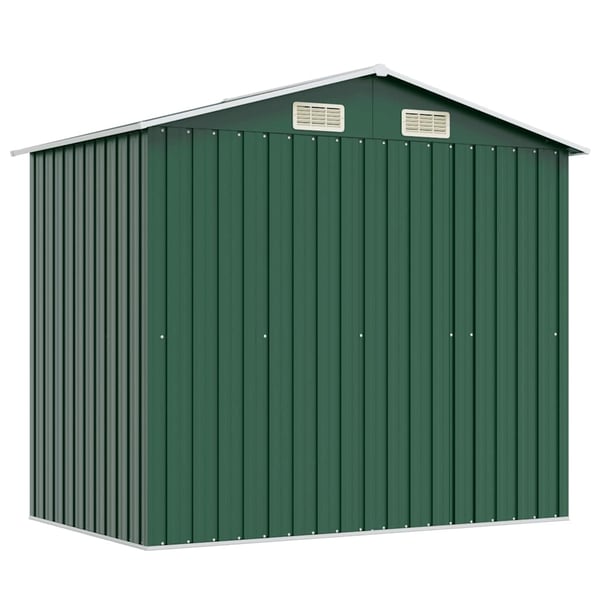 vidaXL Puutarhan varastovaja Metalli 204x132x186 cm Vihreä