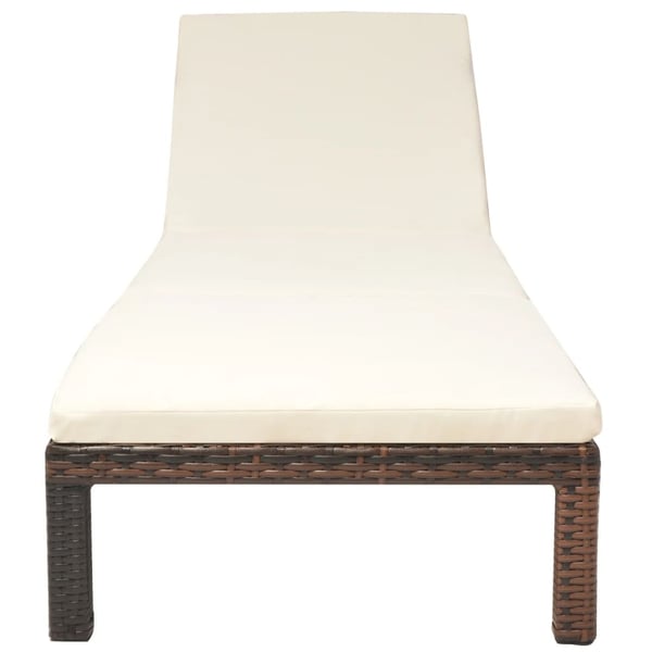 vidaXL liggestol med hynde polyrattan brun