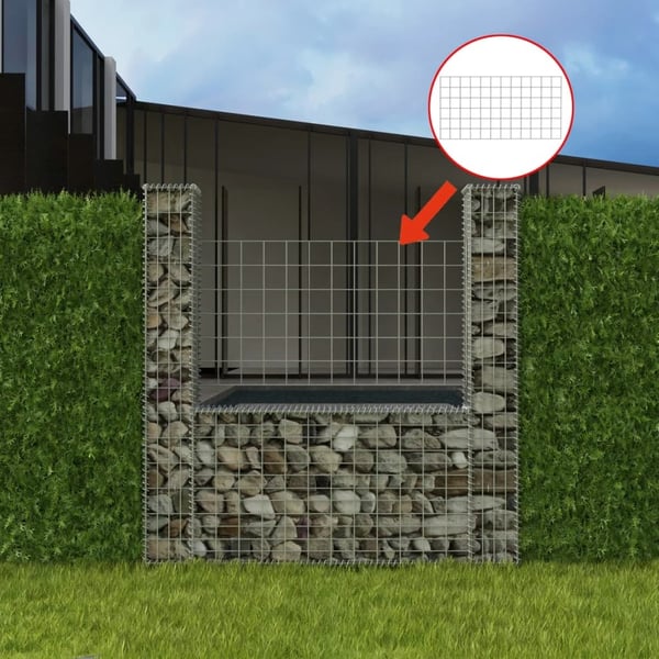vidaXL gabionkurv U-formet stål 160 x 20 x 150 cm